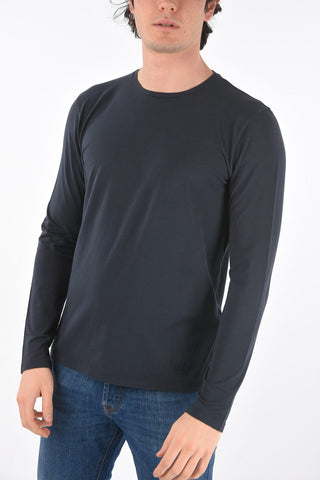 Long-sleeved Stretch Cotton T-Shirt