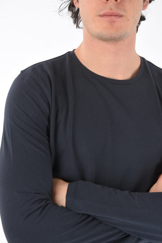 Long-sleeved Stretch Cotton T-Shirt