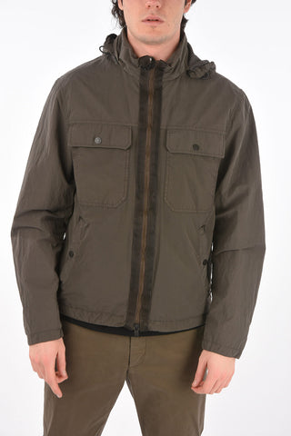 ZZEGNA Nylon utility jacket with extractable hood