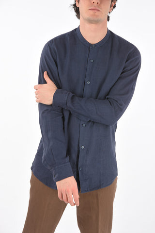 ZZEGNA flax mandarin collar shirt