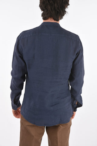 ZZEGNA flax mandarin collar shirt