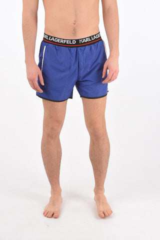 logoed waist band swim shorts