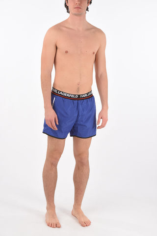 logoed waist band swim shorts