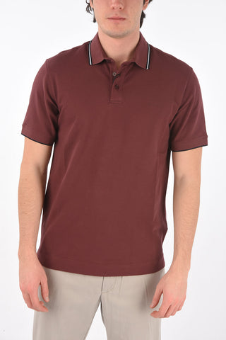 ZZEGNA stretch cotton 3 button polo shirt