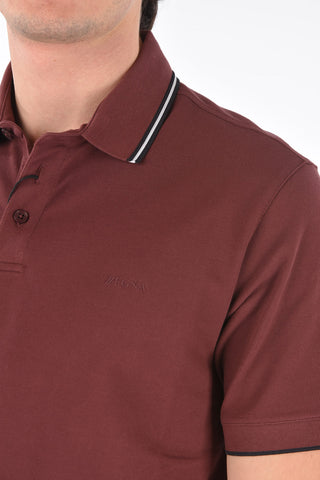 ZZEGNA stretch cotton 3 button polo shirt