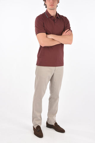 ZZEGNA stretch cotton 3 button polo shirt