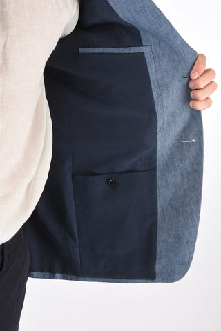 ZZEGNA flax side vents notch lapel 2-button blazer