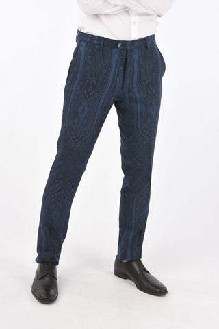 Pantaloni 4 Tasche in Lana Motivo Paisley