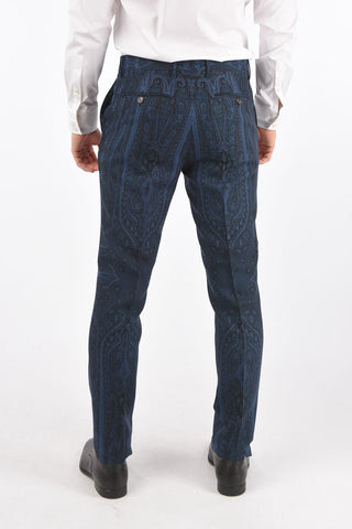 Pantaloni 4 Tasche in Lana Motivo Paisley