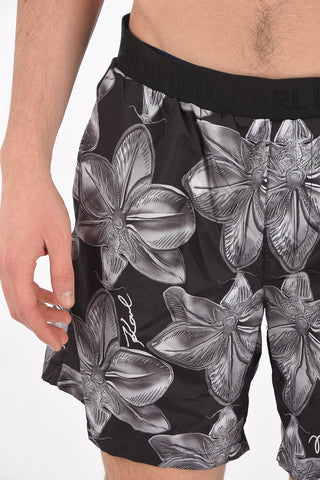 floral patterned 3 pockets ORCHID swim shorts