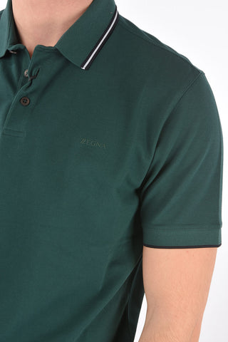ZZEGNA 3 buttons polo with logo