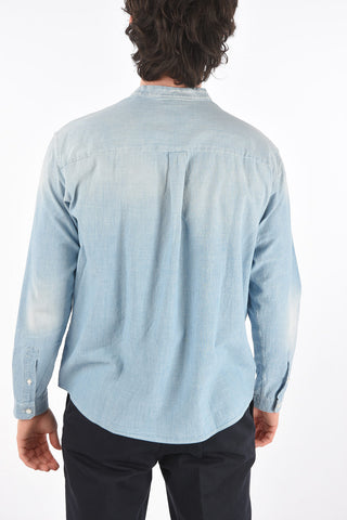 ZZEGNA mandarin collar shirt with breast pocket