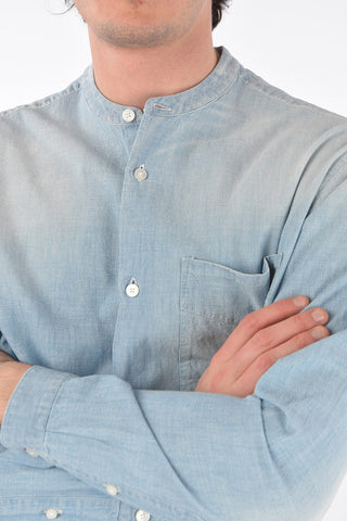 ZZEGNA mandarin collar shirt with breast pocket