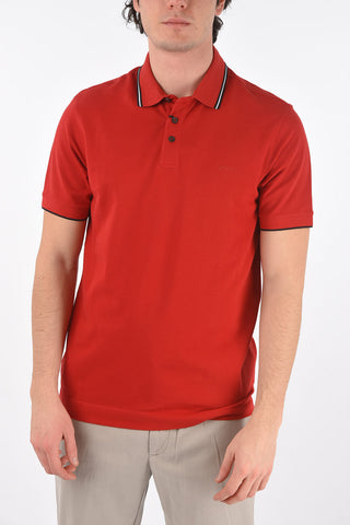 ZZEGNA stretch cotton 3 button polo shirt
