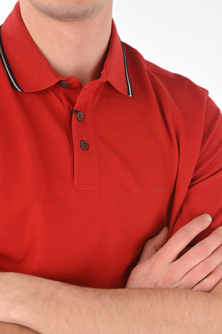 ZZEGNA stretch cotton 3 button polo shirt