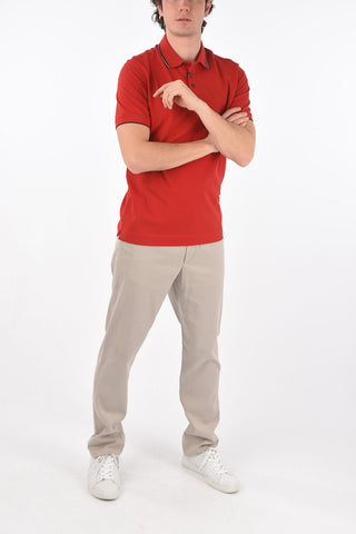 ZZEGNA stretch cotton 3 button polo shirt