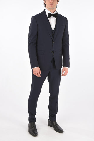 ZZEGNA side vents notch lapel 3 piece waistcoat suit