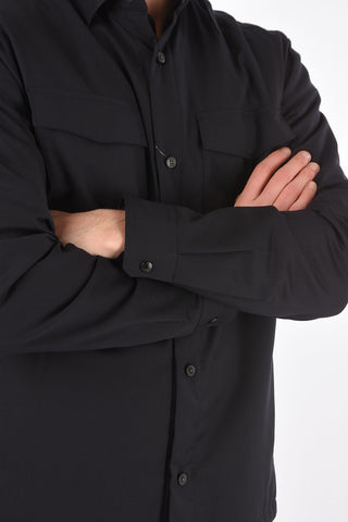 ZZEGNA wool overshirt with breast pockets