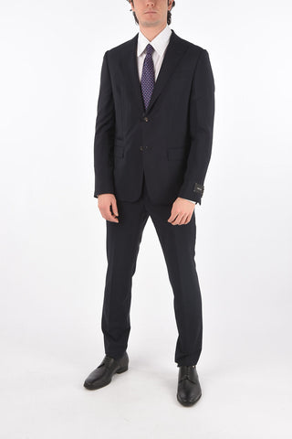 ZZEGNA side vents peak lapel plain hems suit