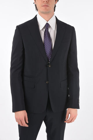 ZZEGNA side vents peak lapel plain hems suit