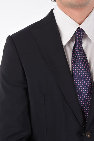 ZZEGNA side vents peak lapel plain hems suit