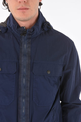 ZZEGNA utility fatigue jacket with hood