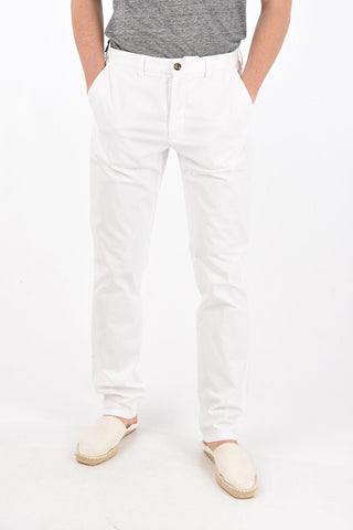 ZZEGNA pantaloni in cotone stretch con passanti