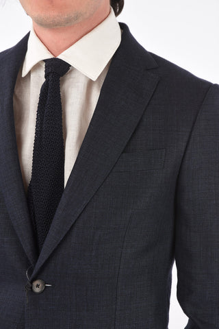 ZZEGNA flax and wool 2-buttons blazer with patch pockets