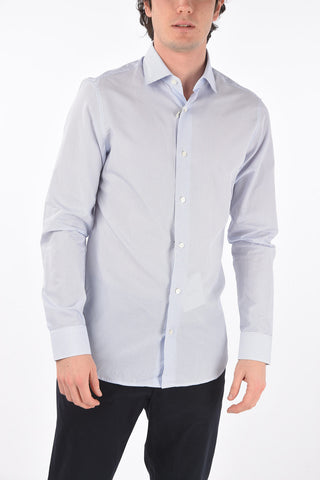 ZZEGNA spread collar slim fit shirt