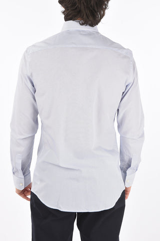 ZZEGNA spread collar slim fit shirt