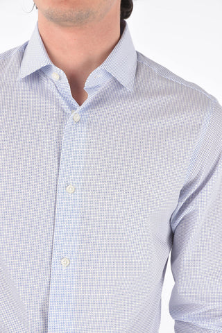 ZZEGNA spread collar slim fit shirt