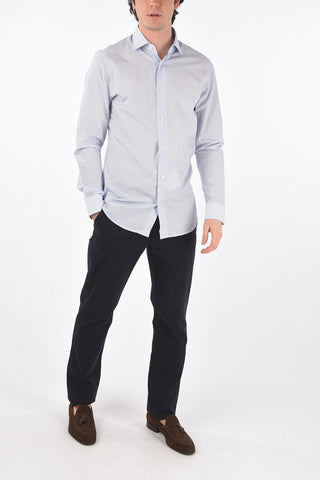 ZZEGNA spread collar slim fit shirt