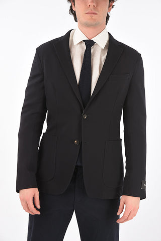 ZZEGNA wool side vents patch pocket 2-button blazer
