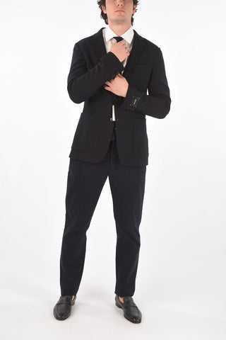 ZZEGNA wool side vents patch pocket 2-button blazer