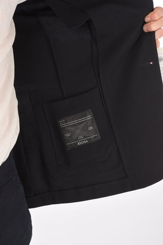 ZZEGNA wool side vents patch pocket 2-button blazer