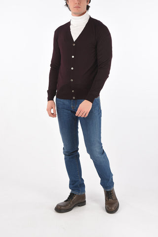 V Neck Virgin Wool Cardigan
