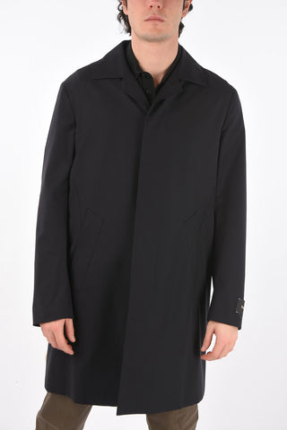 ZZEGNA hidden closure balmacaan coat