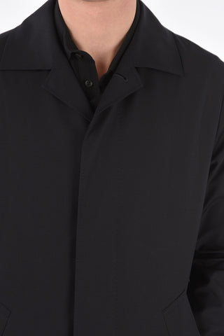 ZZEGNA hidden closure balmacaan coat