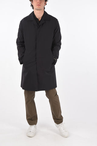 ZZEGNA hidden closure balmacaan coat