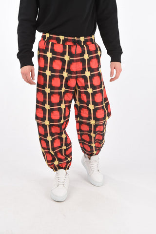 Joggers Cargo Modulari in Nylon con Motivo Geometrico