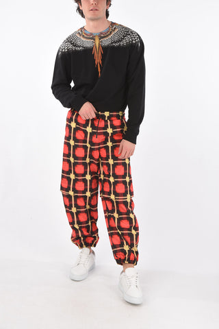 Joggers Cargo Modulari in Nylon con Motivo Geometrico