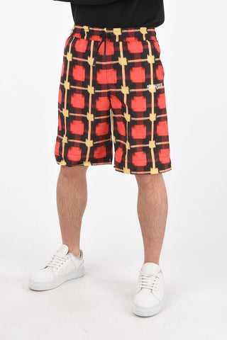 Joggers Cargo Modulari in Nylon con Motivo Geometrico