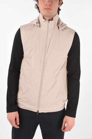 ZZEGNA gilet con cappuccio removibile