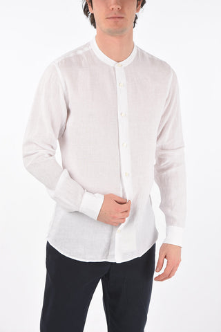 ZZEGNA flax mandarin collar shirt