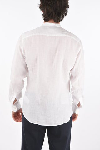 ZZEGNA flax mandarin collar shirt