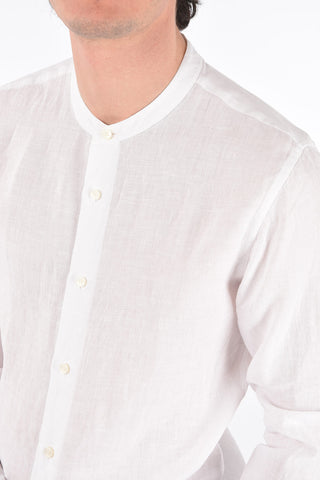 ZZEGNA flax mandarin collar shirt