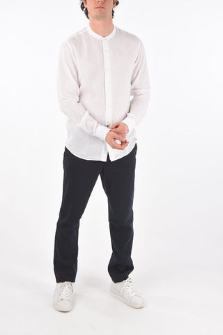 ZZEGNA flax mandarin collar shirt