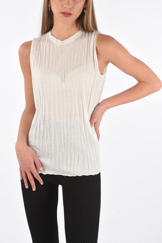 Pleated Crewneck Top
