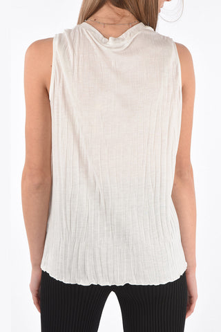 Pleated Crewneck Top