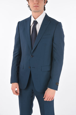 ZZEGNA silk and wool side vents peak lapel 2-button suit drop 8R